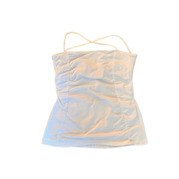 🔴Lululemon - Exquisite White Crossback Ruched Front wi Back Opening Tank - SZ S - Picture 5 of 12